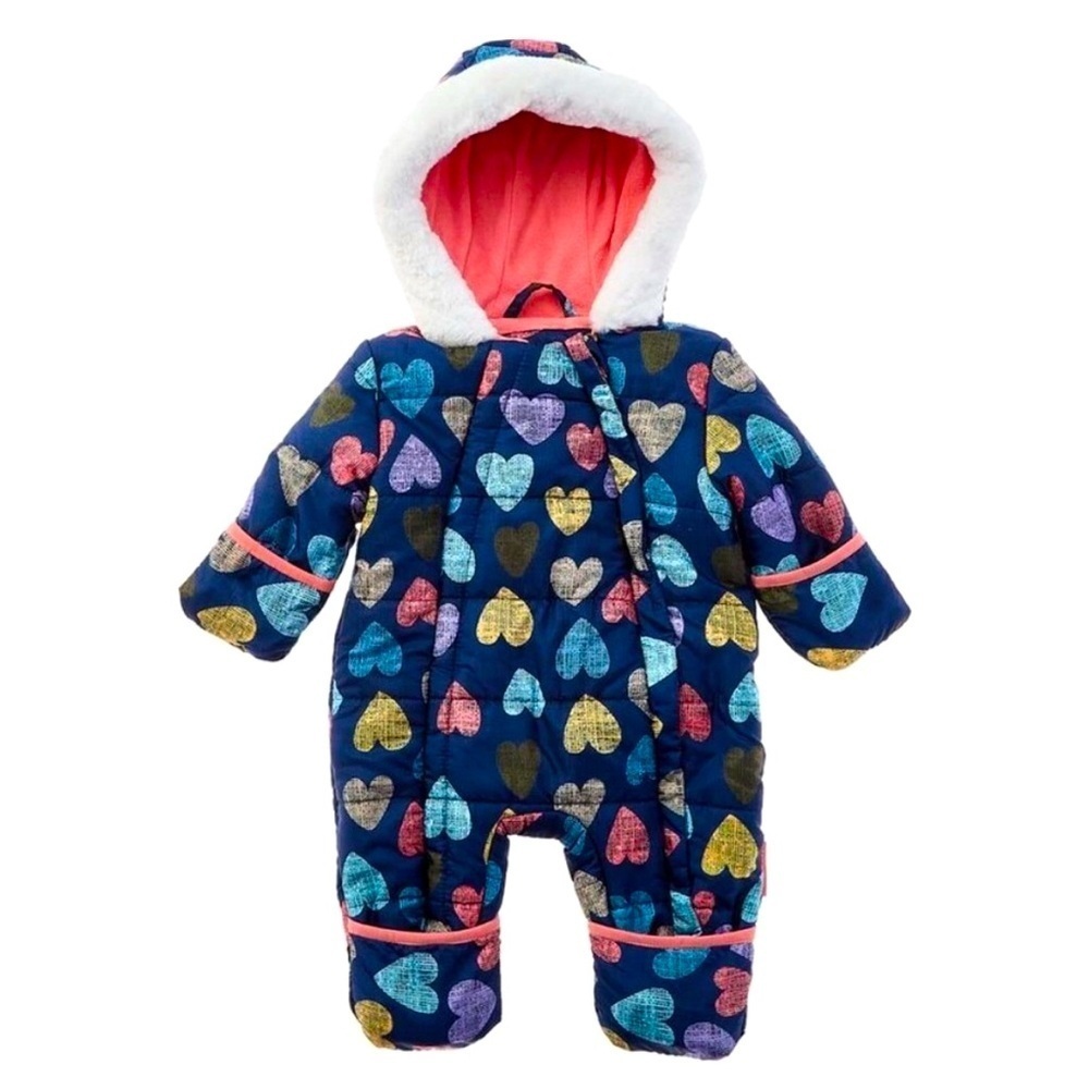wippette 3 months baby girl snowsuit blue and pink